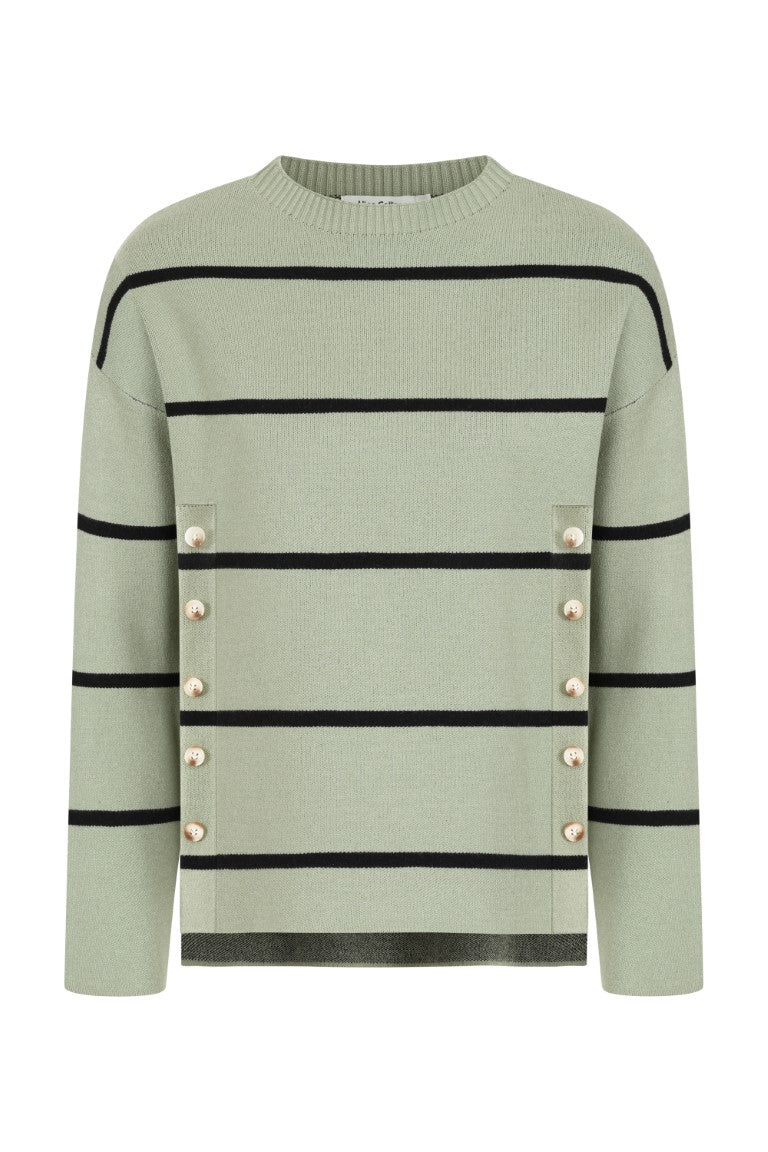 Alice Collins Karlie Button Stripe Pullover