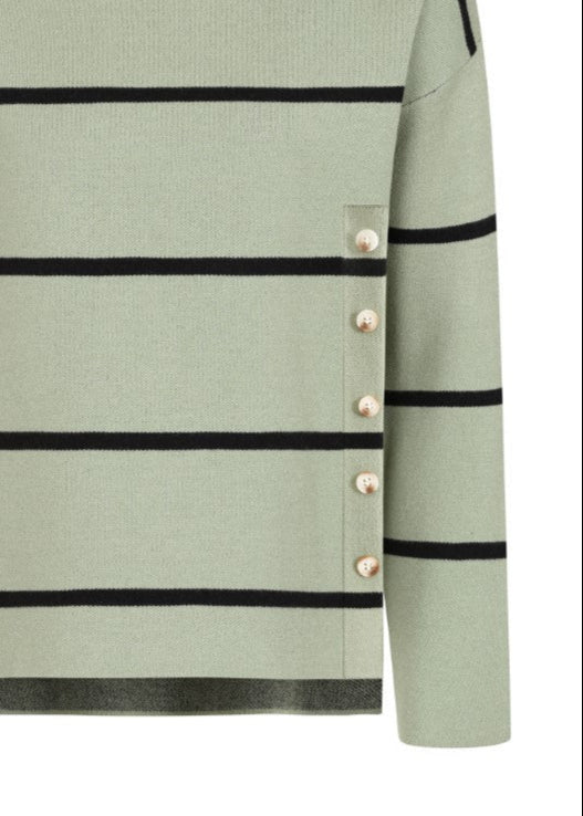 Alice Collins Karlie Button Stripe Pullover