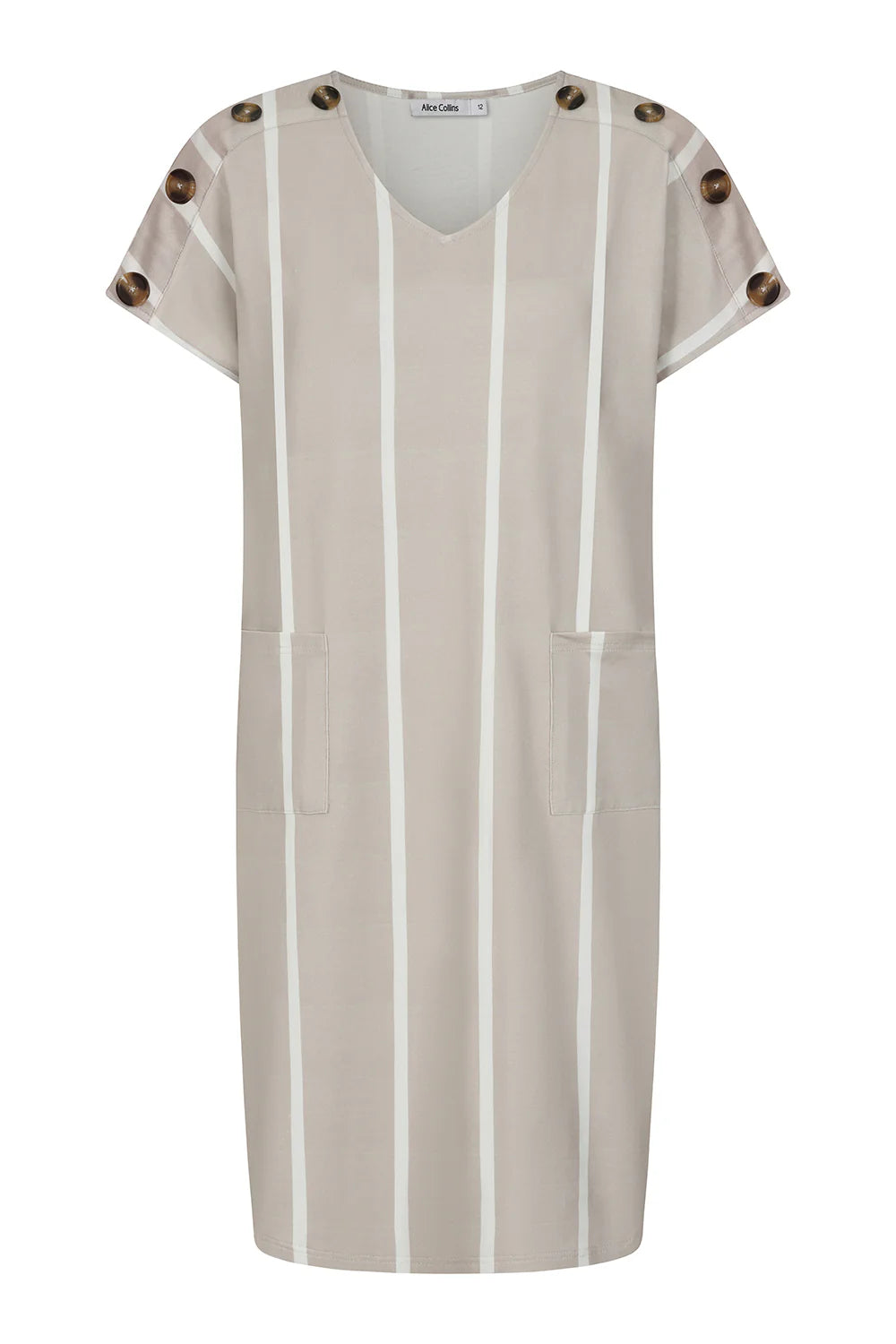 Alice Collins SS26 Button Shoulder Dress 036S150