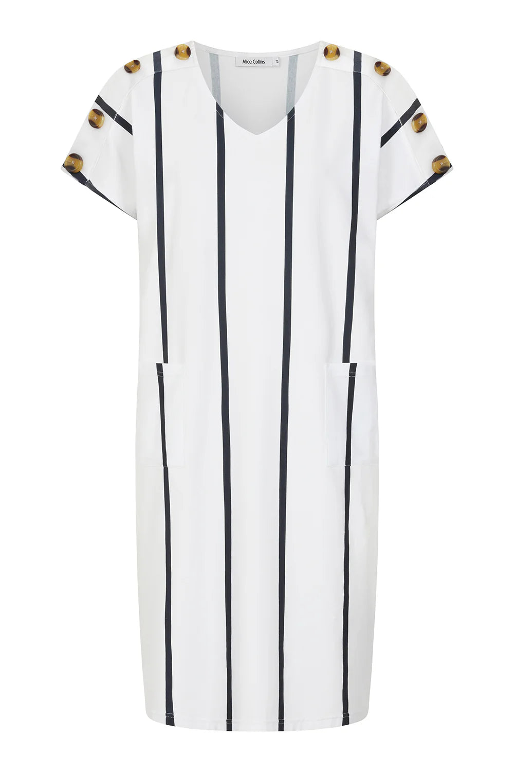 Alice Collins SS26 Button Shoulder Dress 036S150