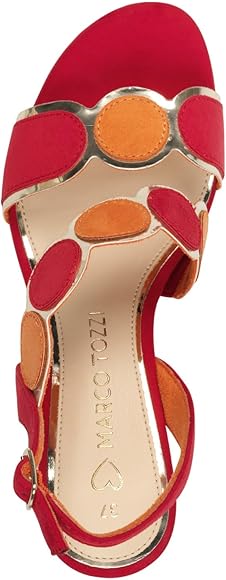Marco Tozzi 2-28347-42 Red and Orange Heeled Sandal
