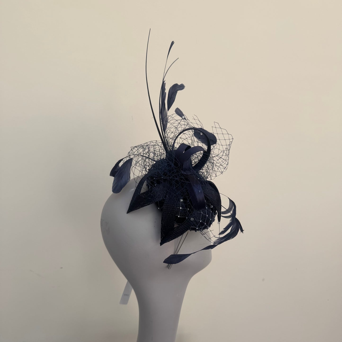 Max and Ellie MP1 Navy blue Pillbox Fascinator