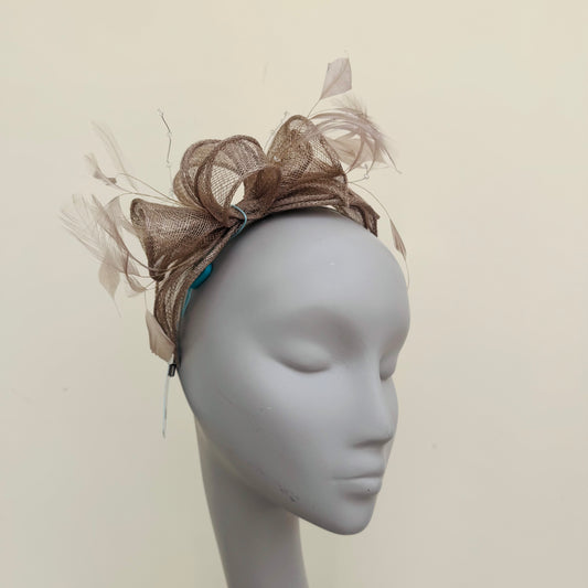 Max and Ellie CF1 Fascinator in Brown and Taupes