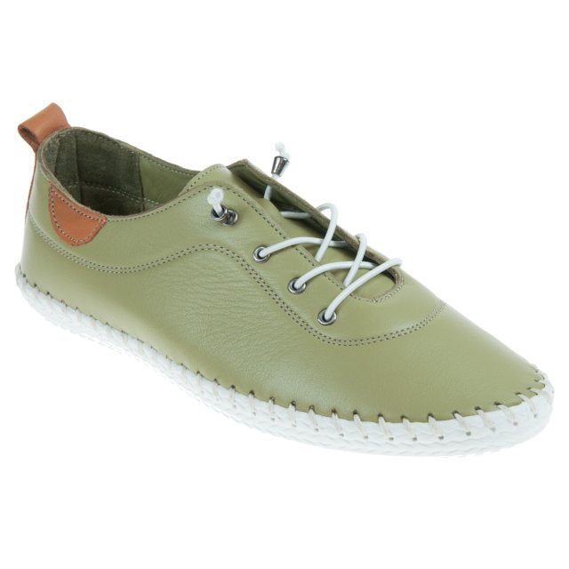 Lunar St Ives Leather Plimsole