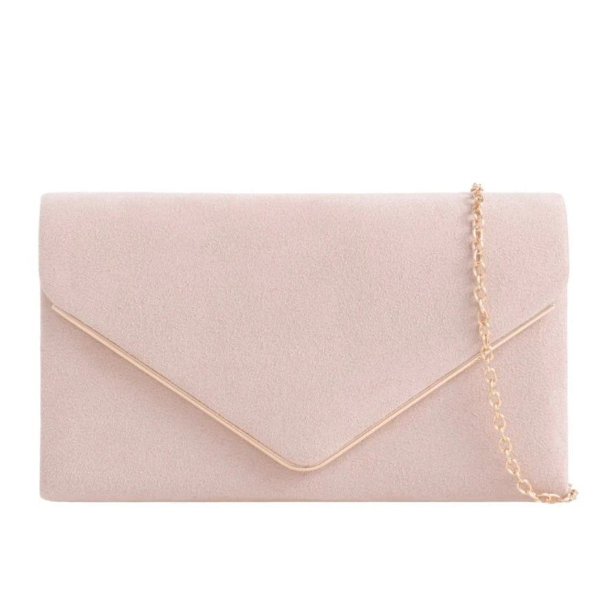 Koko Nude Faux Suede Evening Bag