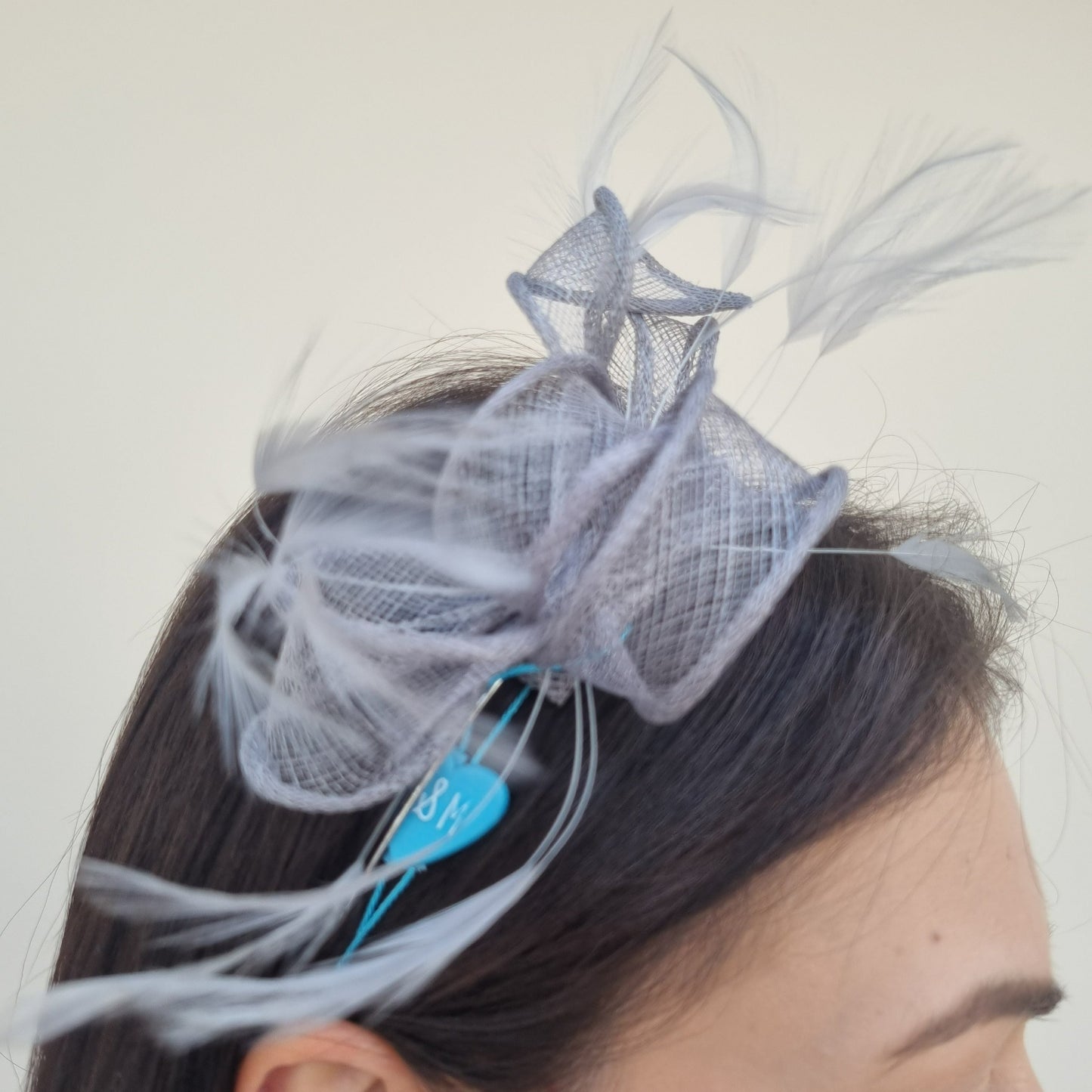 Max and Ellie AF5 Small Fascinator in Silvers & Grey