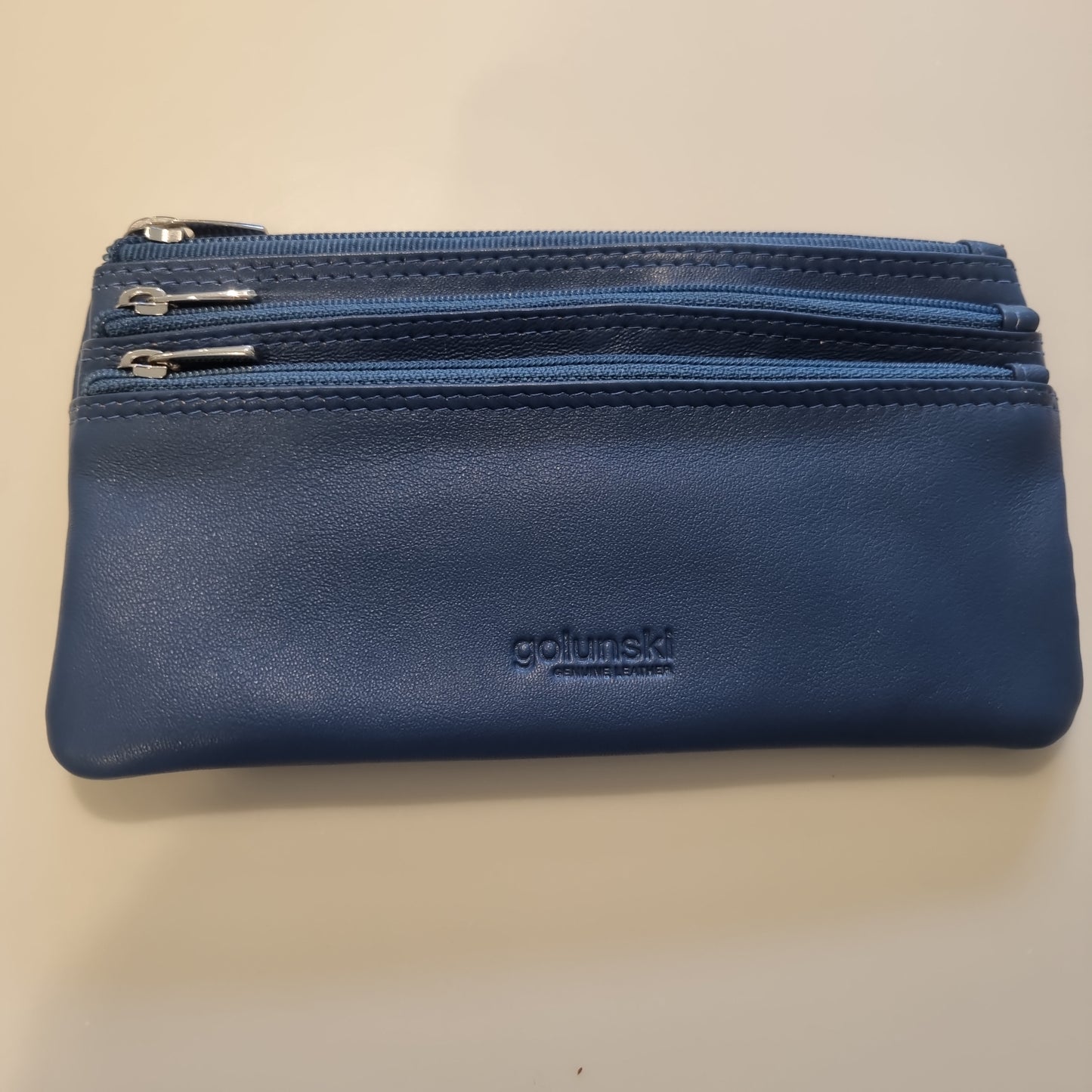 Graffiti Multi Zip Leather Flat Purse