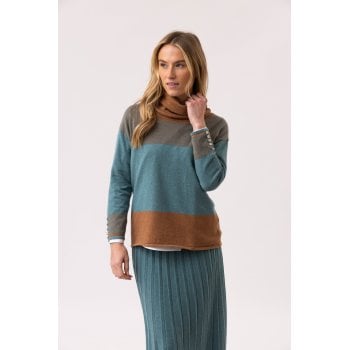 Marble 8083 Duck Egg & Tan Striped Jumper