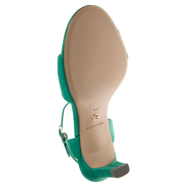 Tamaris 1-28028-42 Emerald Green Suedette Strappy Shoes