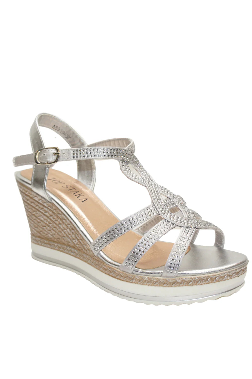 Top Staka Glitter Wedge Buckle Sandal