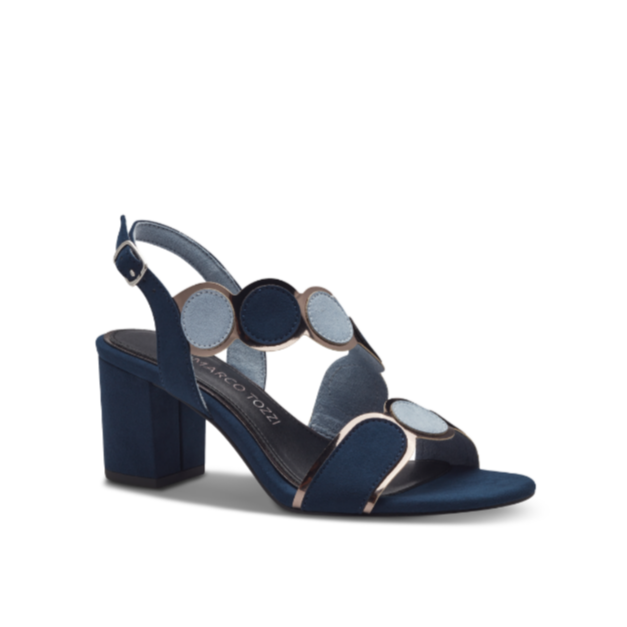 Marco Tozzi 2-28347-42 Navy & Powder Blue Heeled Sandal