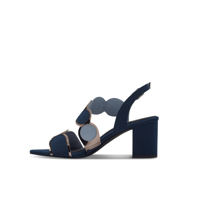 Marco Tozzi 2-28347-42 Navy & Powder Blue Heeled Sandal