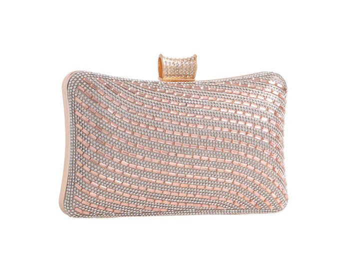 Koko 20101 Champagne Gold Diamante Box Clutch Bag
