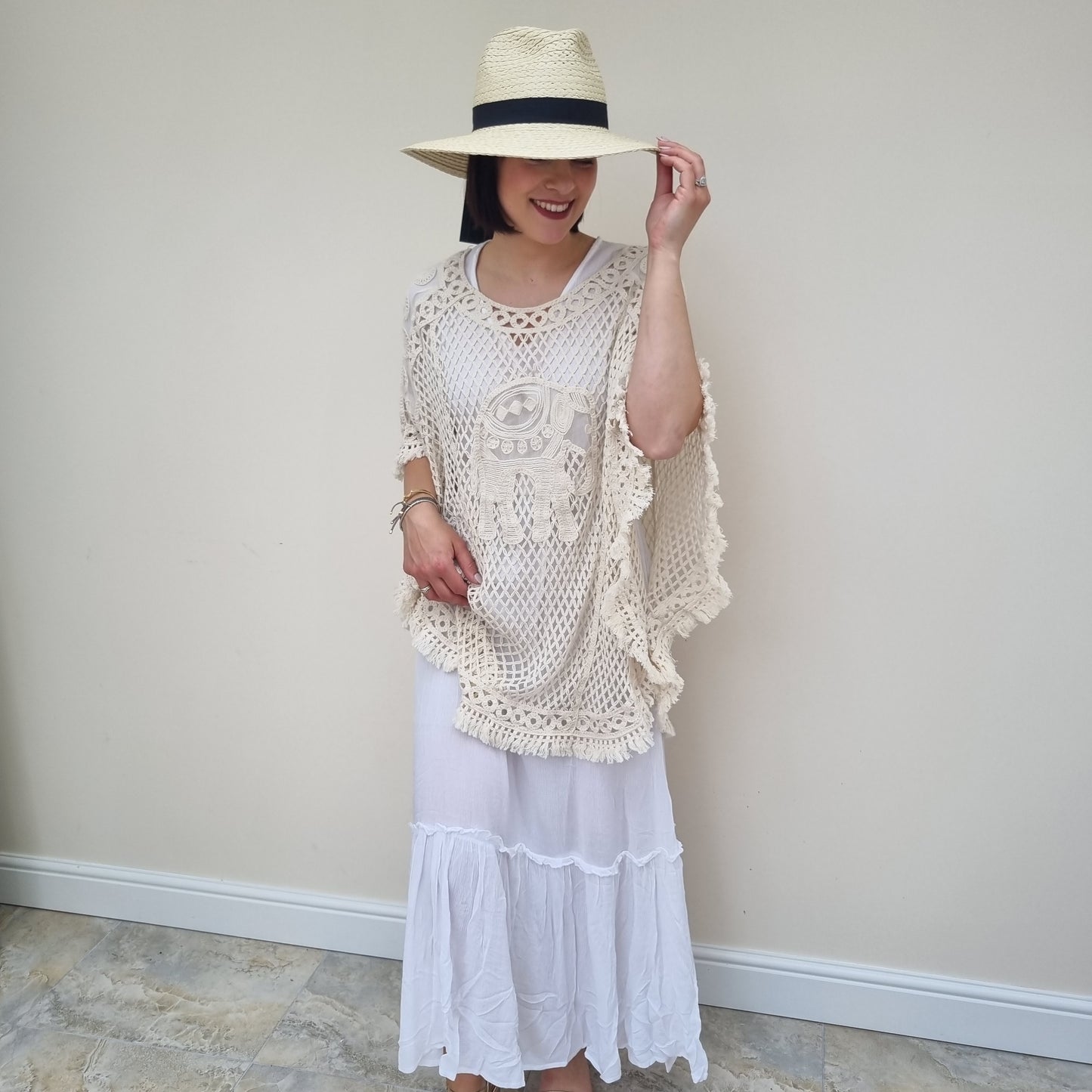 South Beach V neck tiered maxi dress