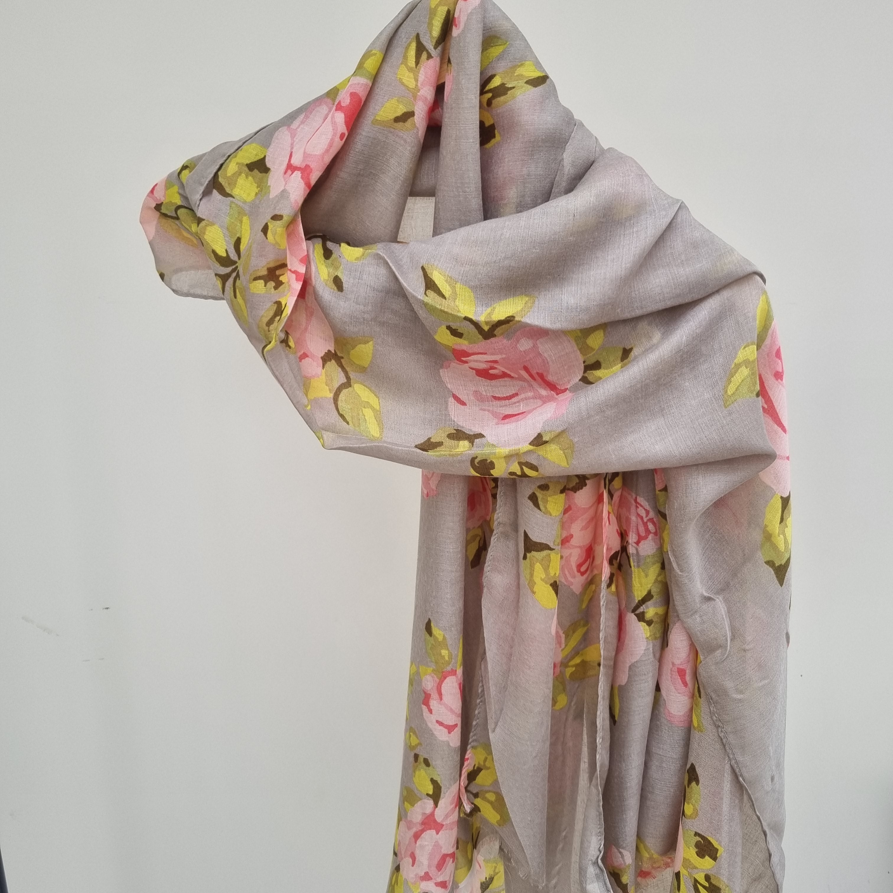 Reversible Scarf Pink/Grey Pattern – Lesley Ashworth