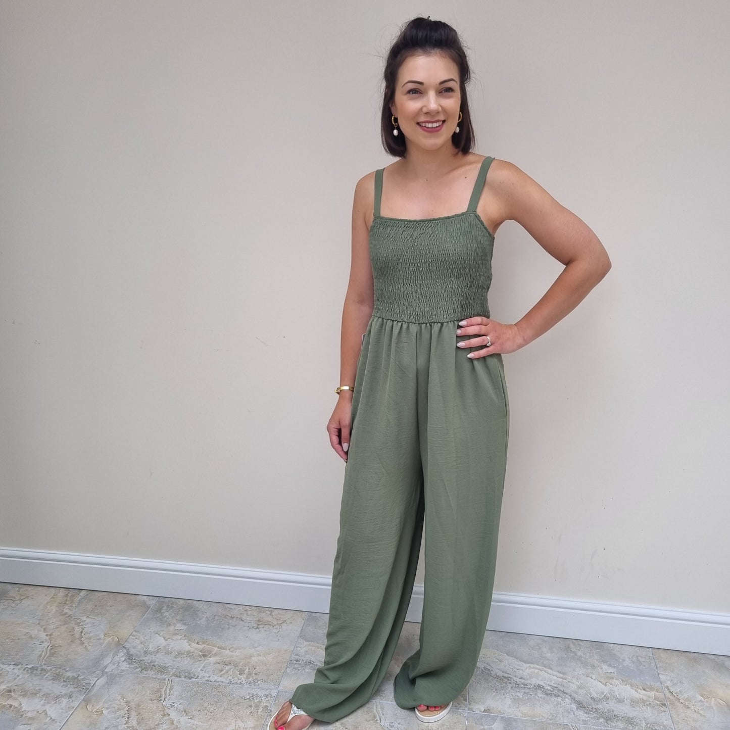 Elasticated wide leg jumpsuit