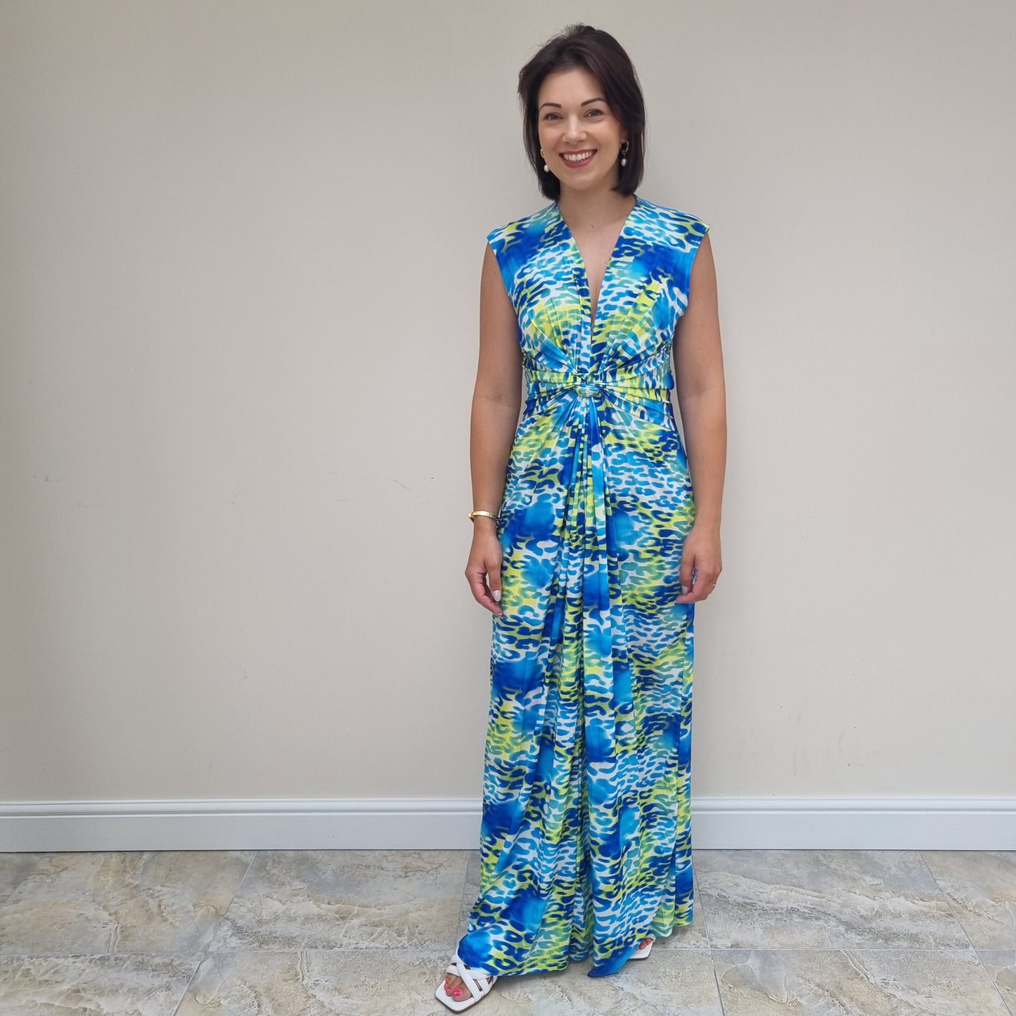 Sleeveless twist wrap maxi dress