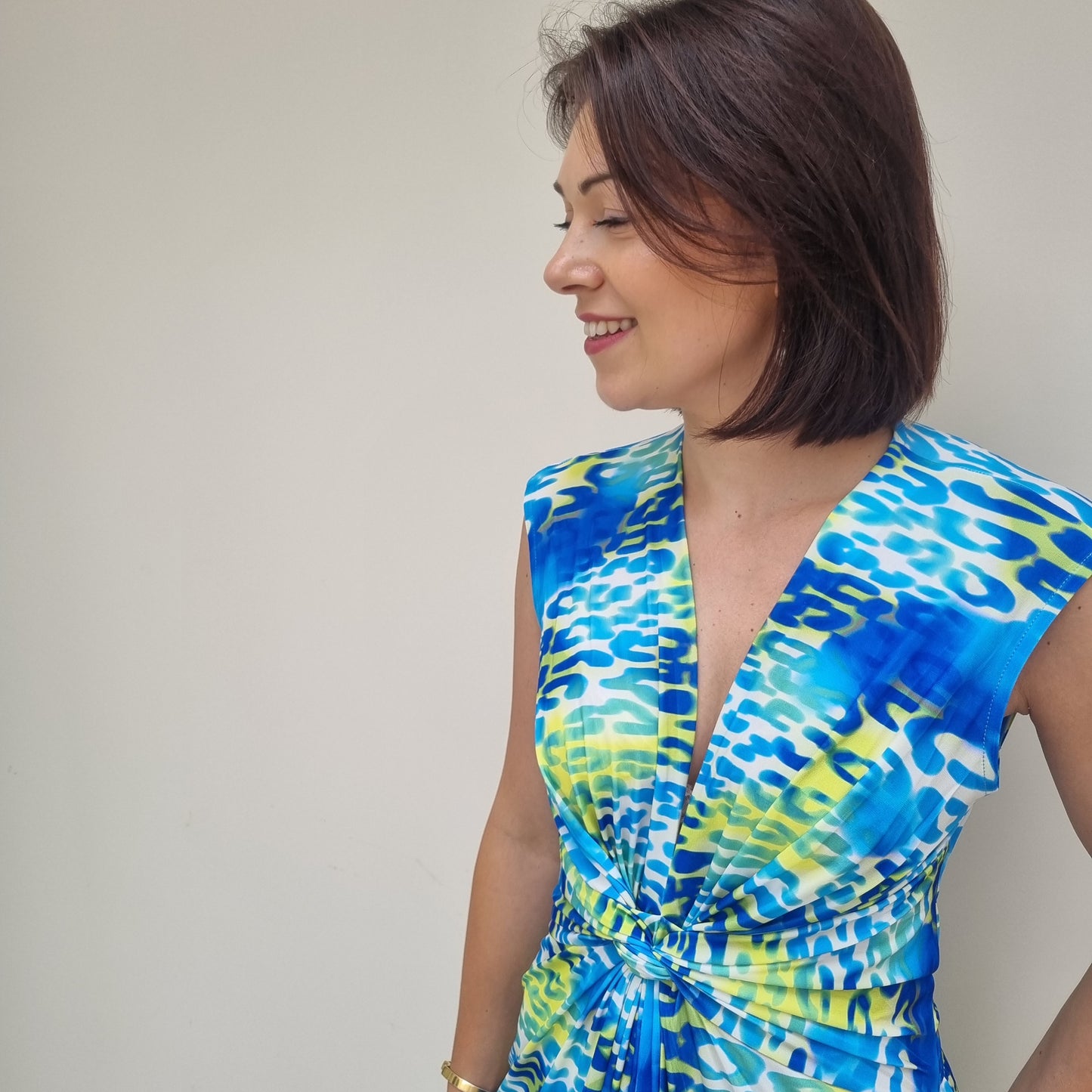 Sleeveless twist wrap maxi dress