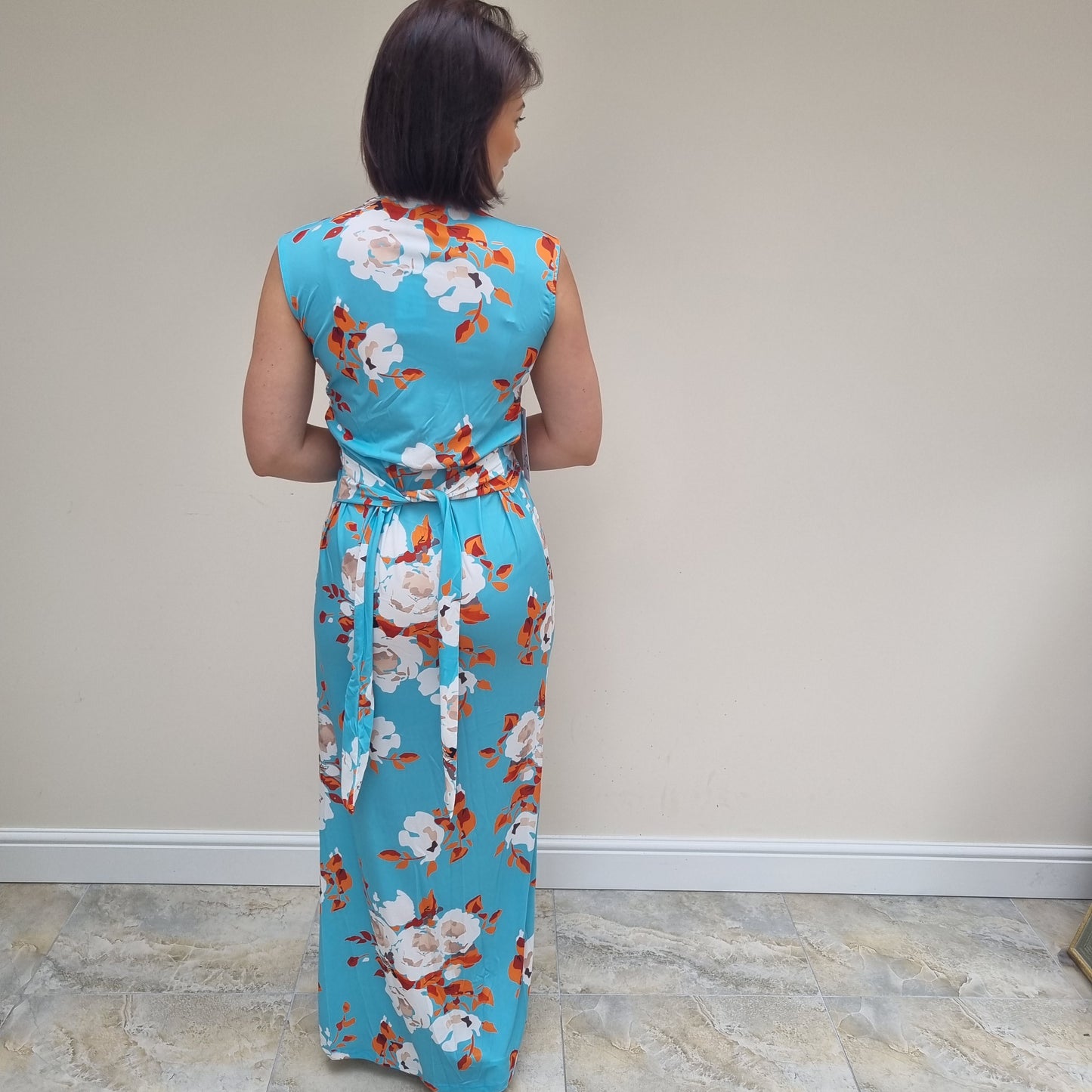 Sleeveless twist wrap maxi dress