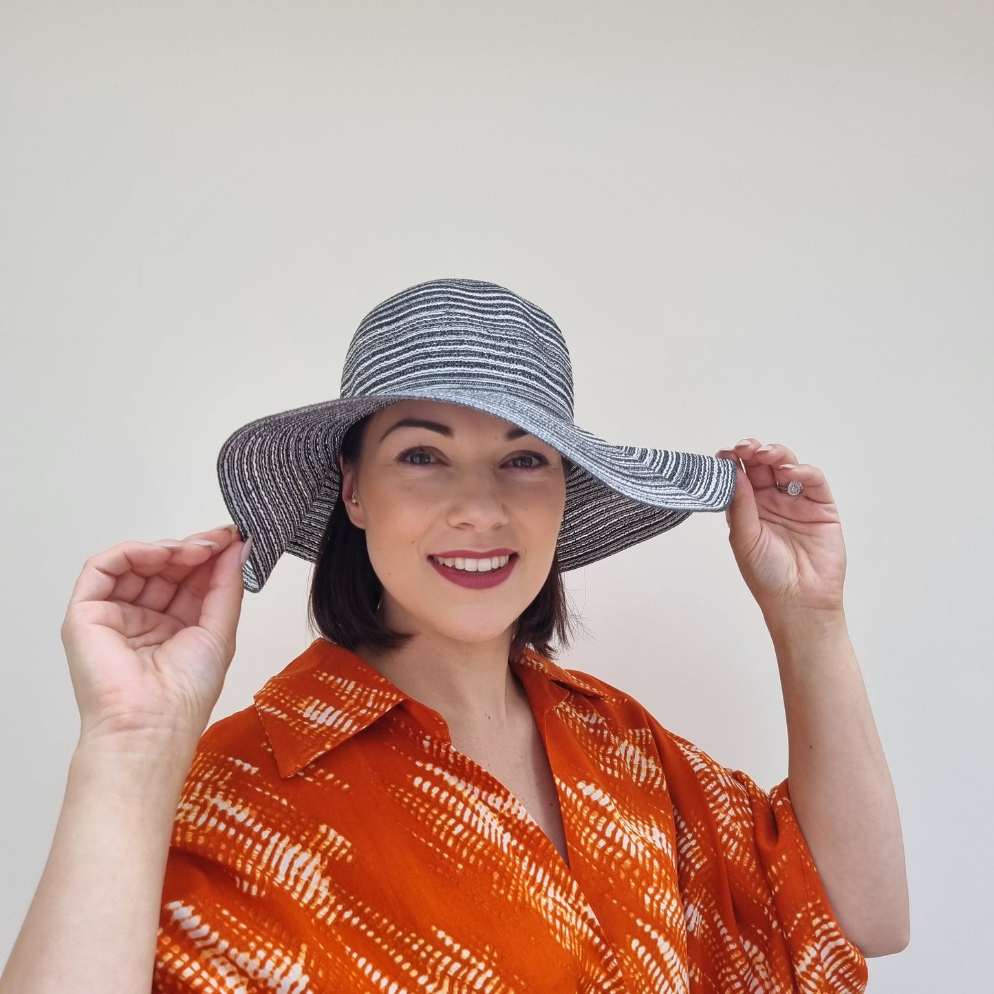 Wide Brim Multi-Coloured Straw Hat