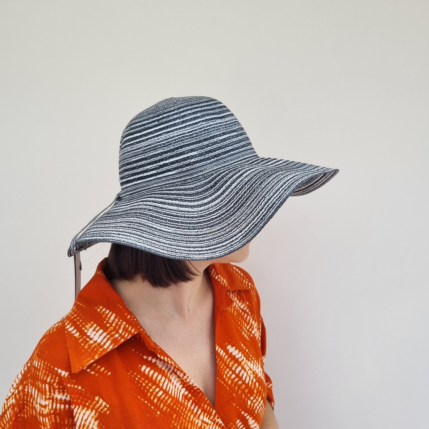 Wide Brim Multi-Coloured Straw Hat