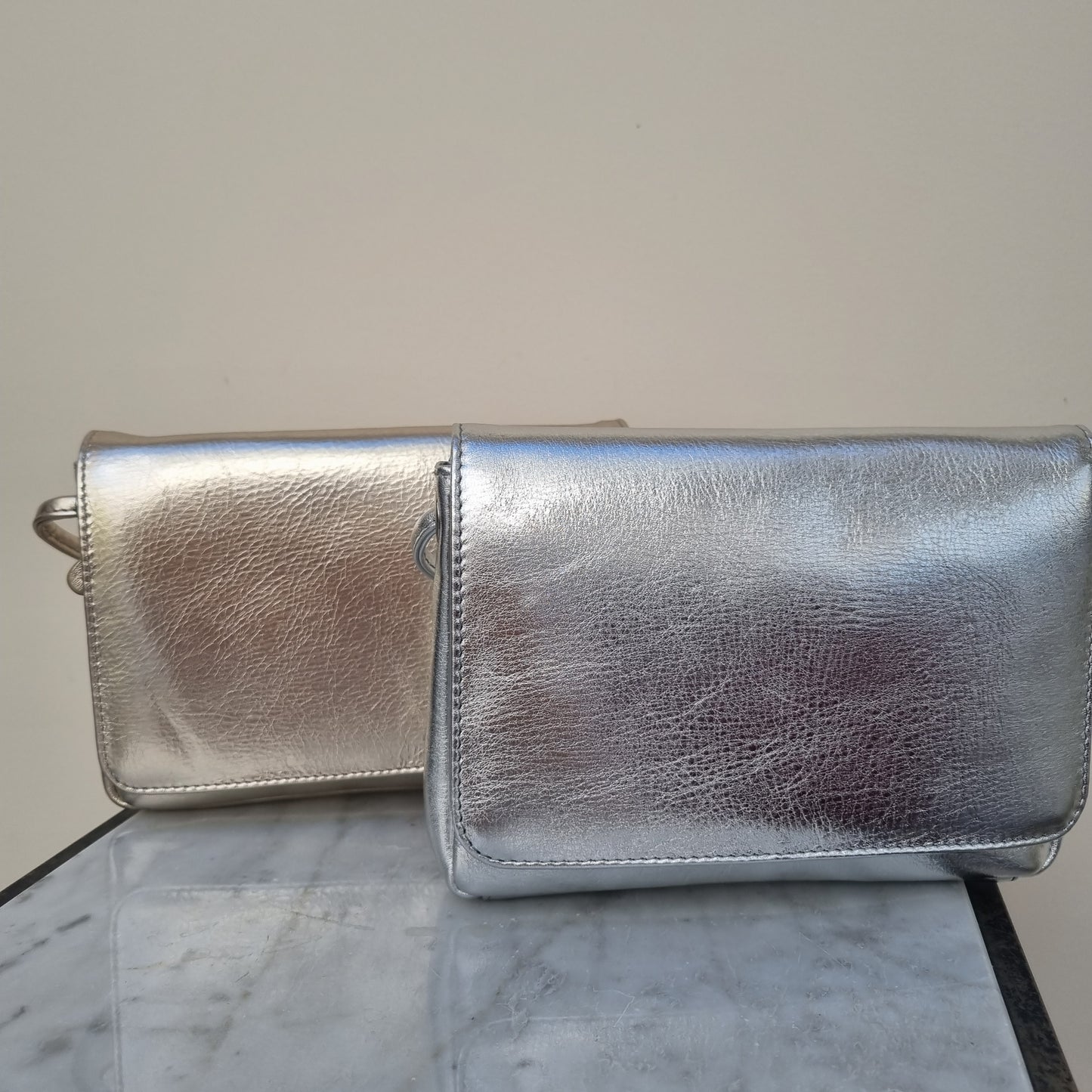 Metallic Leather Crossbody Bag