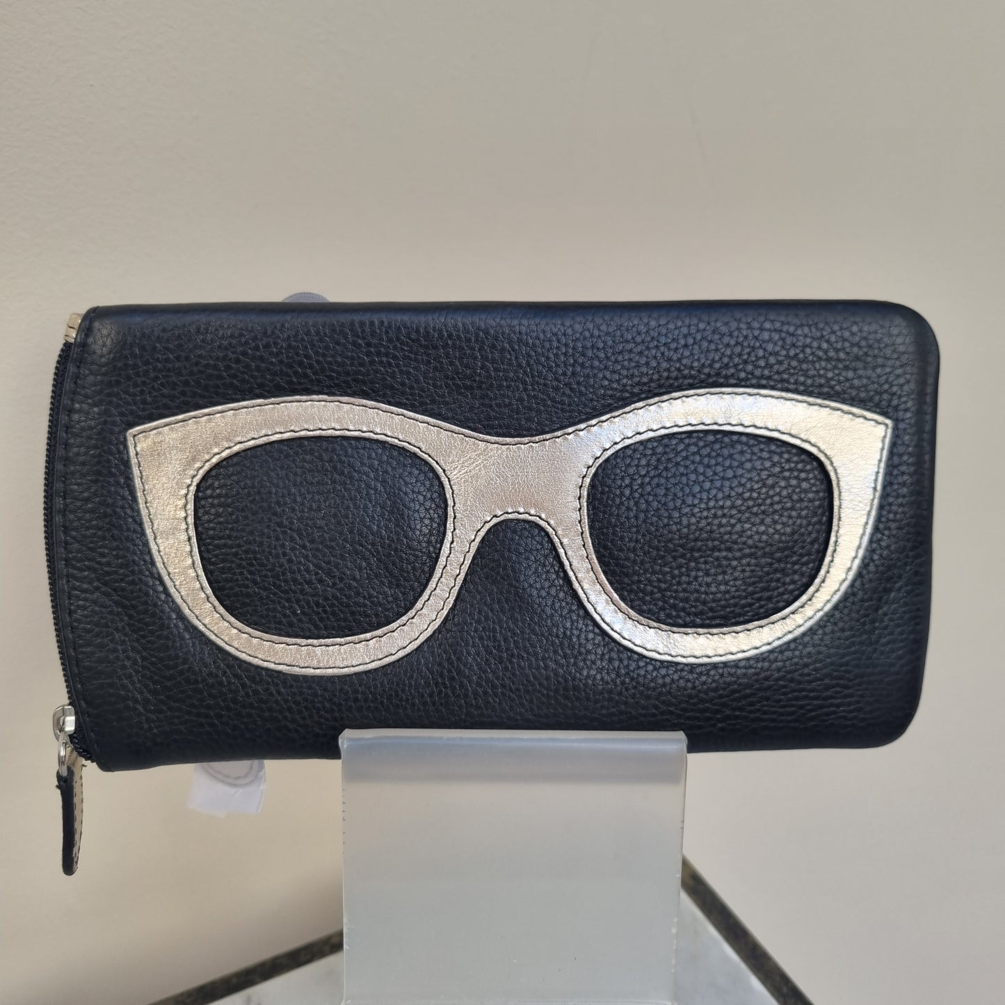 Leather Eyeglass Case with Glass Frame Print