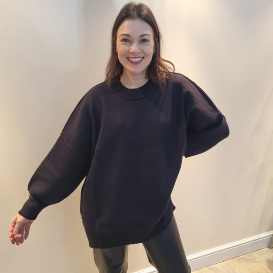 Malissa J Oversized Chunky Ribbed Jumper with Round Neck