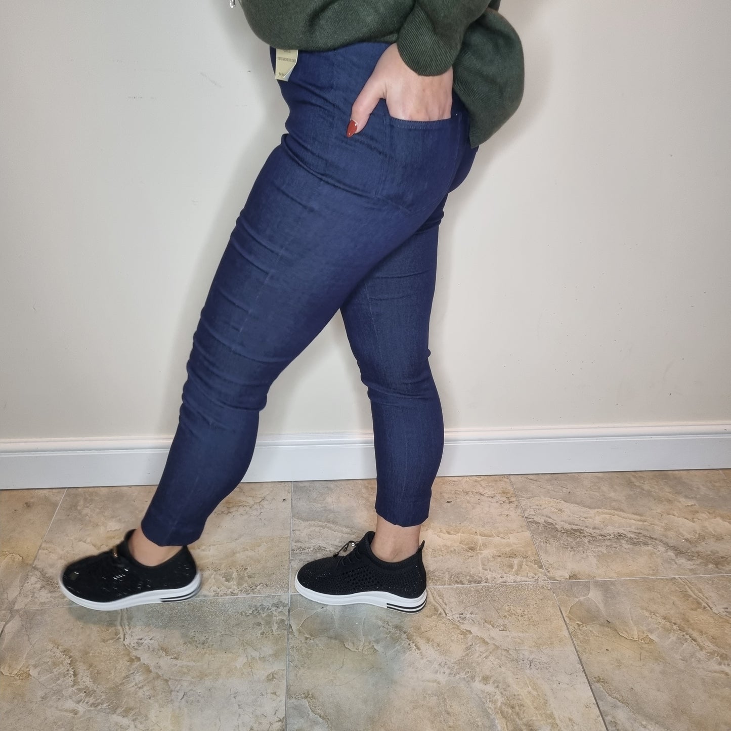 Pinns 302CT Slub Denim Slim Leg Bengaline Ankle Grazer Trouser