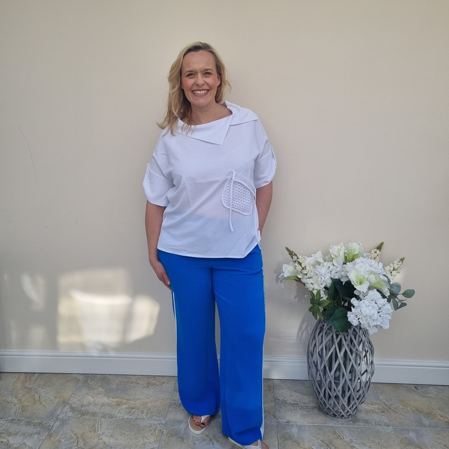 I.NCO Wide leg stripe Trousers