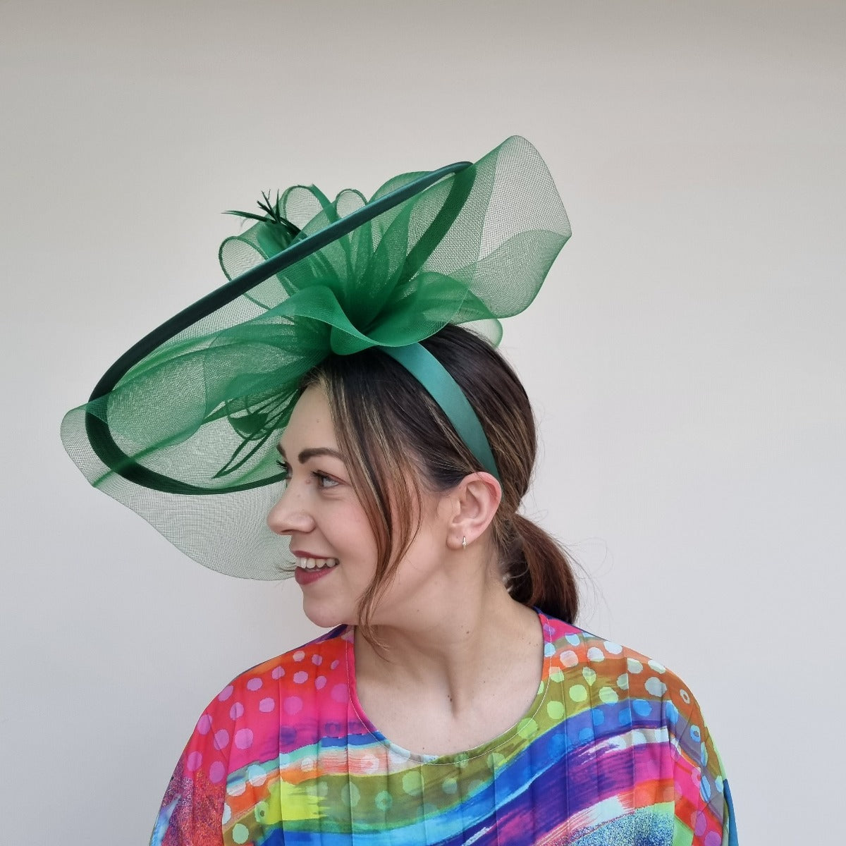 Libby Bea Greens Large Crin and Satin Hatinator
