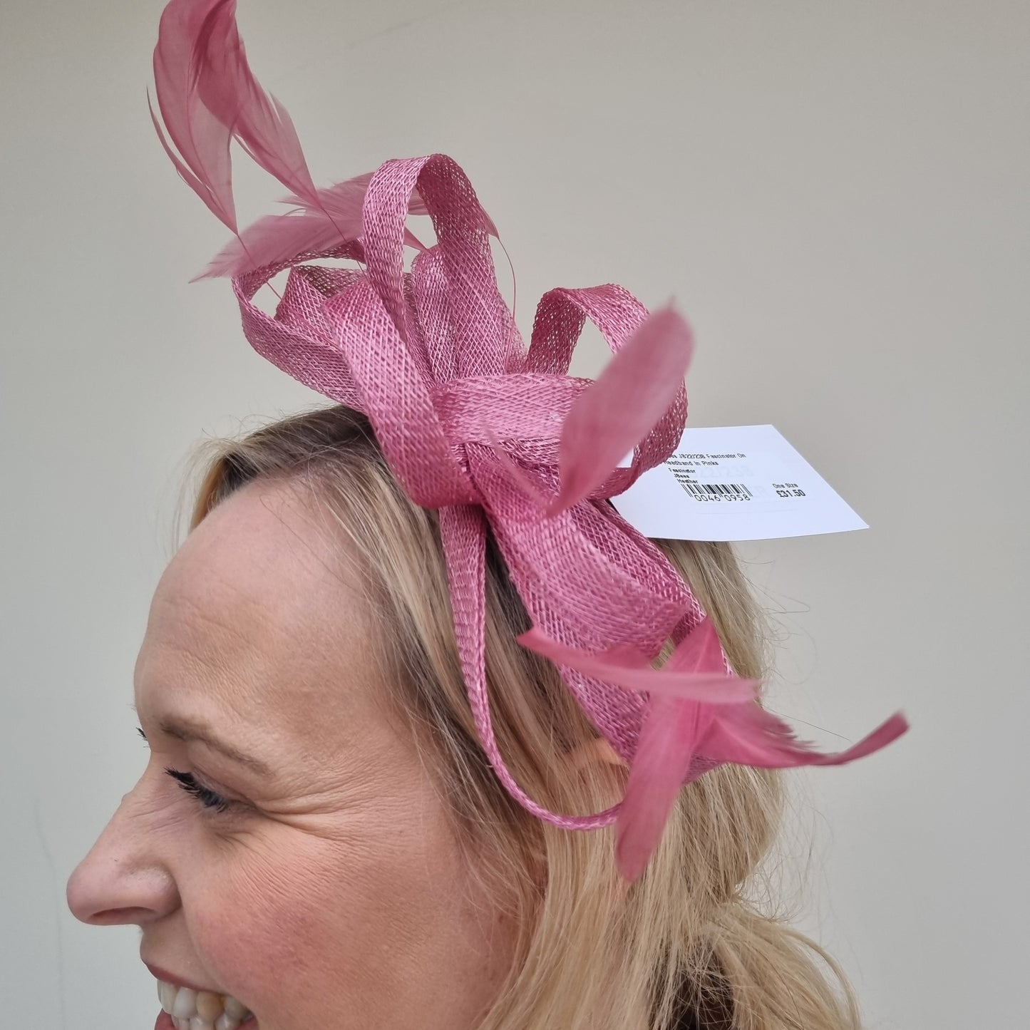 J Bees JB22/238 Fascinator On Headband In Pinks