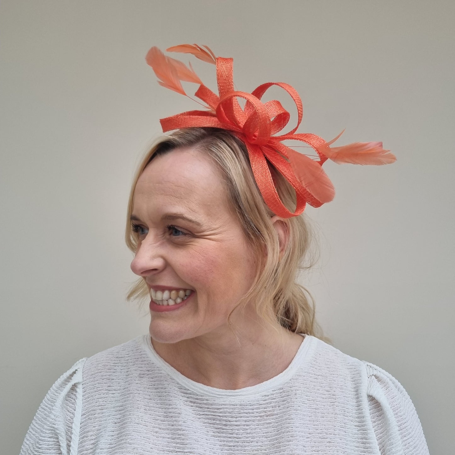J Bees JB22/238 Fascinator On Headband In Oranges