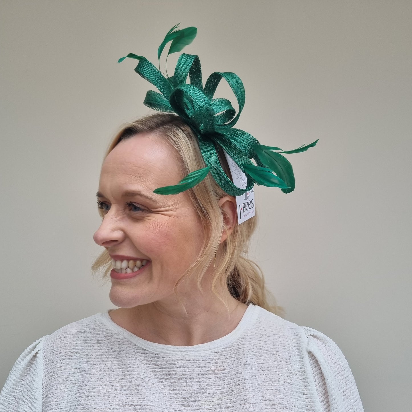 J Bees JB22/238 Fascinator On Headband In Green