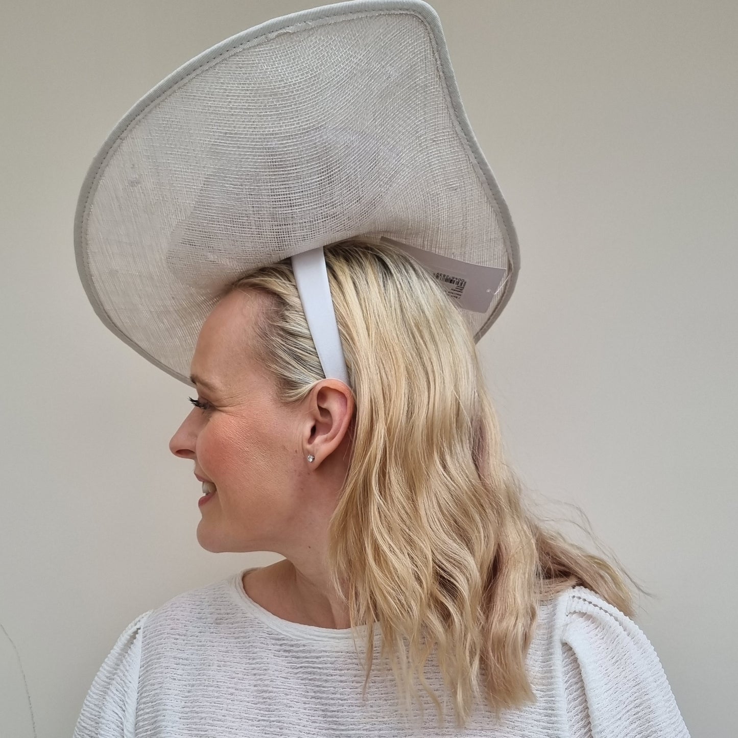 J Bees JB23/288 Silver Grey Netted Hatinator on Headband