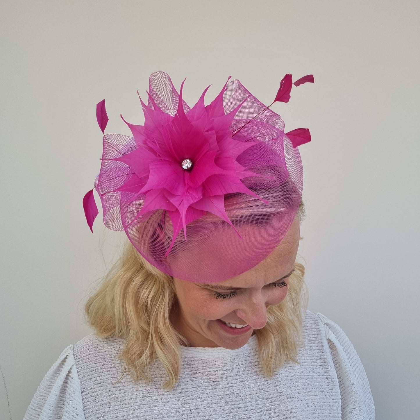 J Bees JB20/598 Net Fascinator in Pinks
