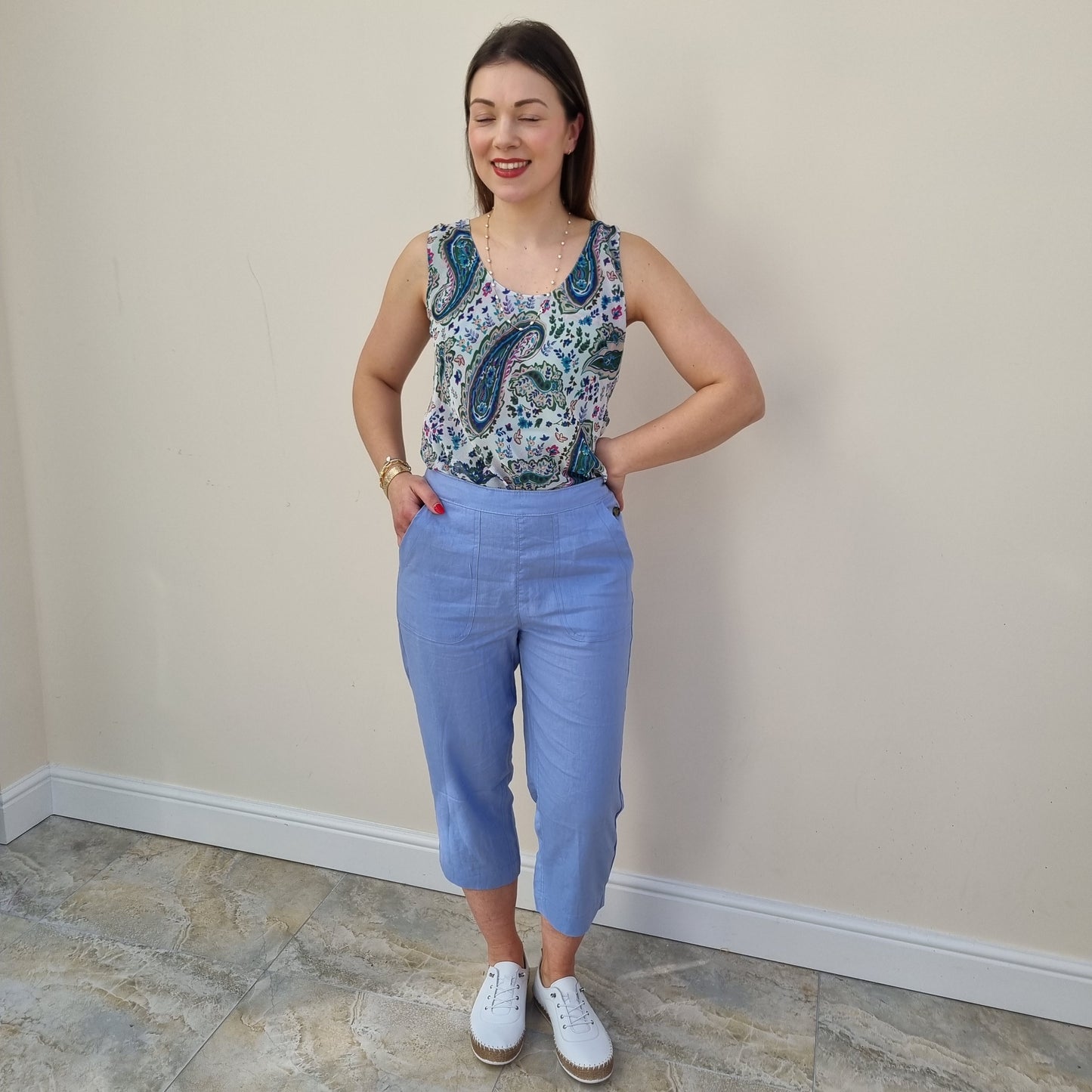Linen 3/4 Length Trousers