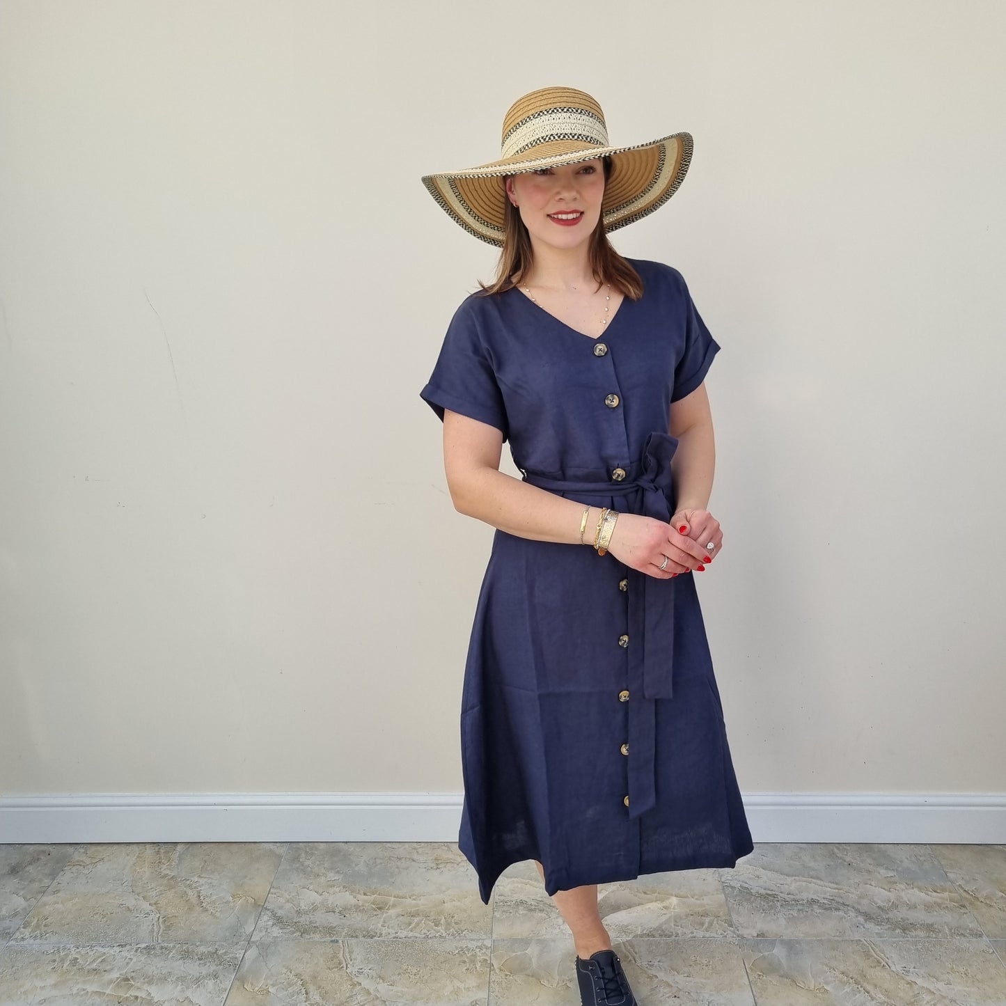 Button Front Linen Dress