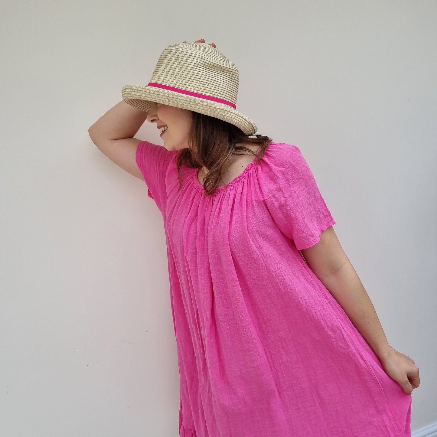 Midi Cotton Dress with Sleeve