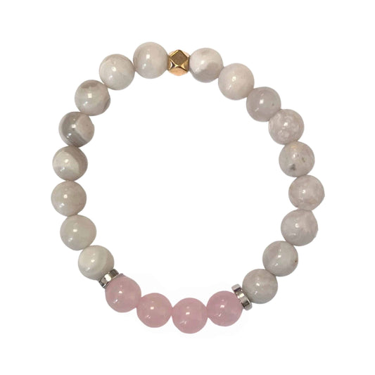 Bead Bracelet Grey/Pink