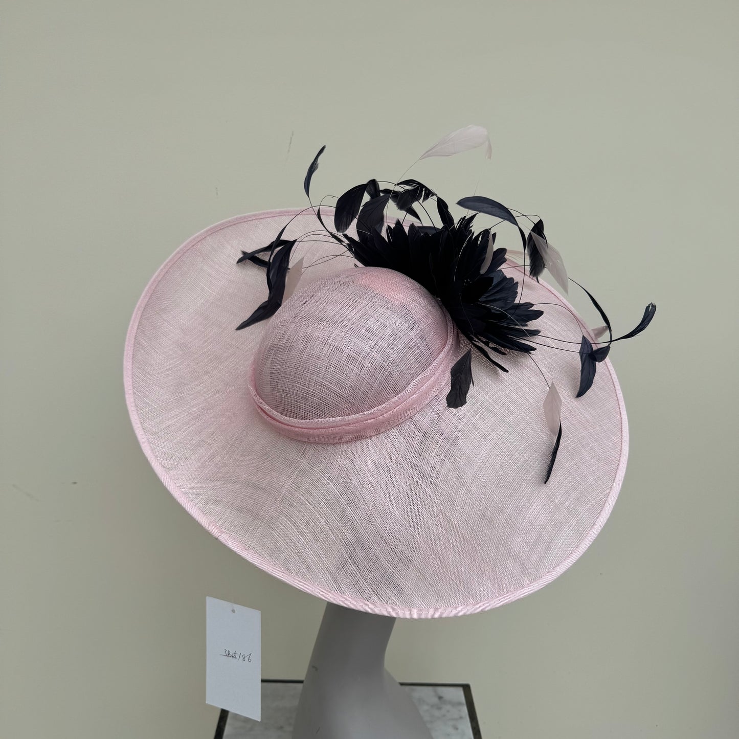J Bees JB25/86 Baby Pink and Navy Two Tone Feather Hatinator Baby