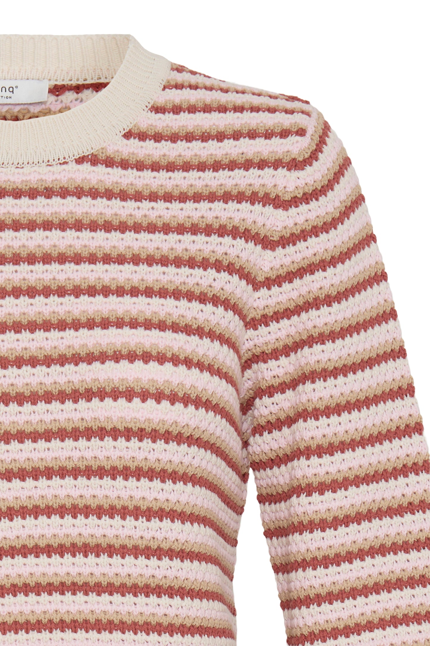 B.Young BYMAGIO Pink Stripe Open Neck Jumper 20818683