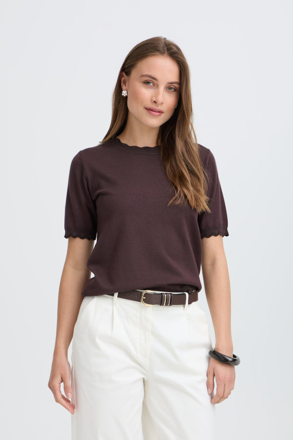 B.Young Bymmorla Lurex Pullover Short Sleeve Jumper