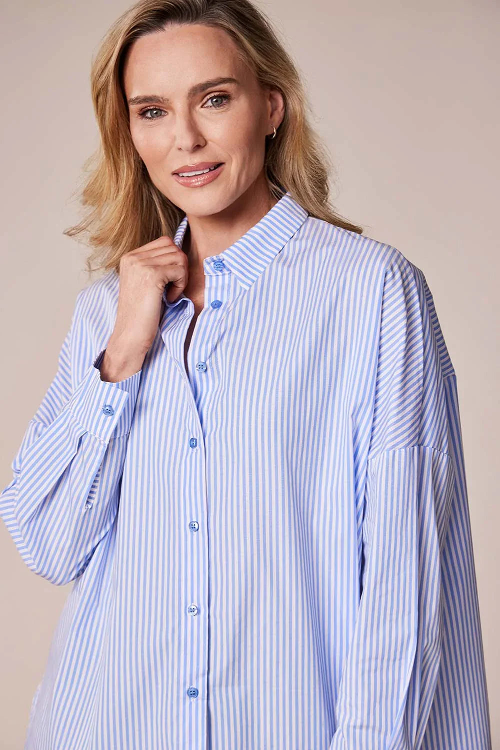 Deck 20937 Blue & White Stripe Blouse Blue & White Stripe