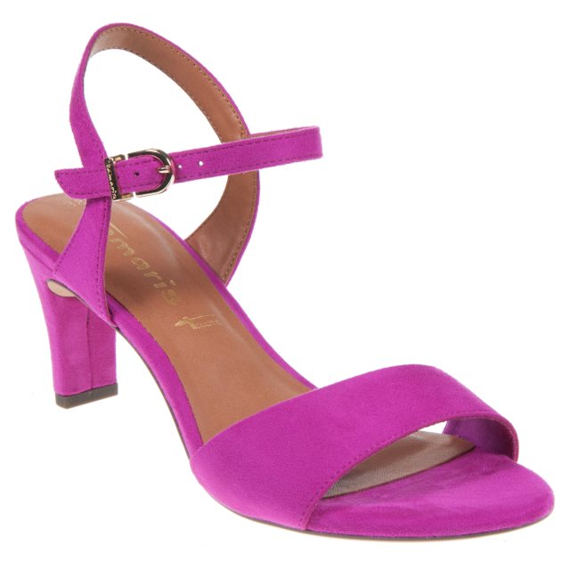 Tamaris 1-28028-42 Dark Fuchsia Pink Suedette Strappy Shoes