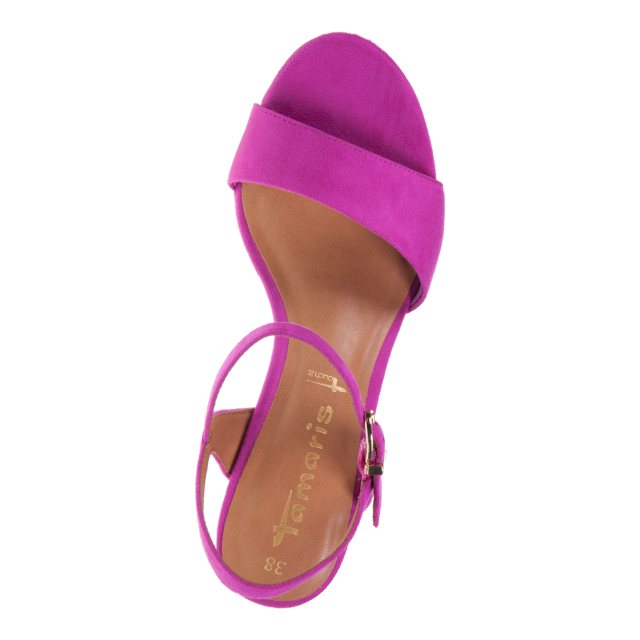 Tamaris 1-28028-42 Dark Fuchsia Pink Suedette Strappy Shoes
