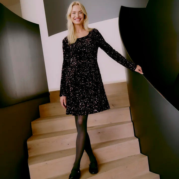 B.Young AW25 BYPAILLET Bow Sequin Dress