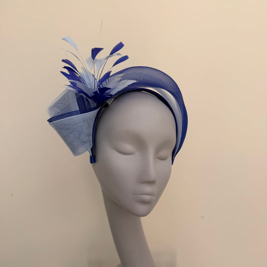 Boardmans Levi Royal and Baby Blue Crin Layered Contrasting Headband