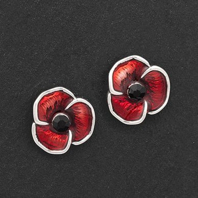 Equilibrium 279407 Poppy Stud Earrings Red