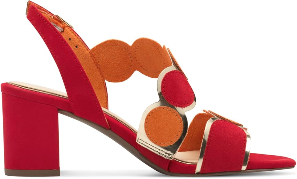 Marco Tozzi 2-28347-42 Red and Orange Heeled Sandal